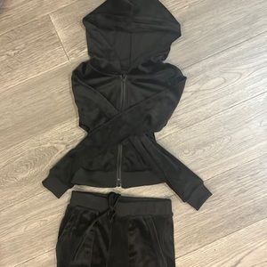 Black velvet flare tracksuit